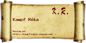Kampf Réka névjegykártya
